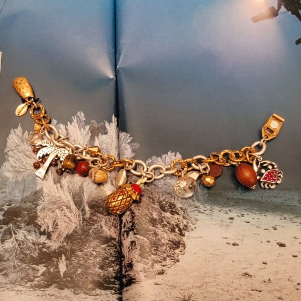 Gold and Silver Charm Bracelet Beach Party By Chico's